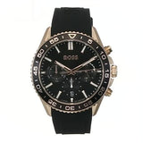 Hugo Boss Runner Chronograph Black Dial Black Silicone Strap Watch for Men - 1514168 Buy Now By Hugo Boss