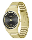 Hugo Boss Candor Black Dial Gold Steel Strap Watch for Men - 1514077 Buy Now By Hugo Boss