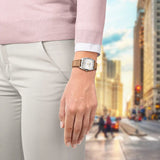 Tissot Stylist Quartz Silver Dial Brown Leather Strap Watch for Women - T159.909.16.031.00 Authentic Buy Shop Now