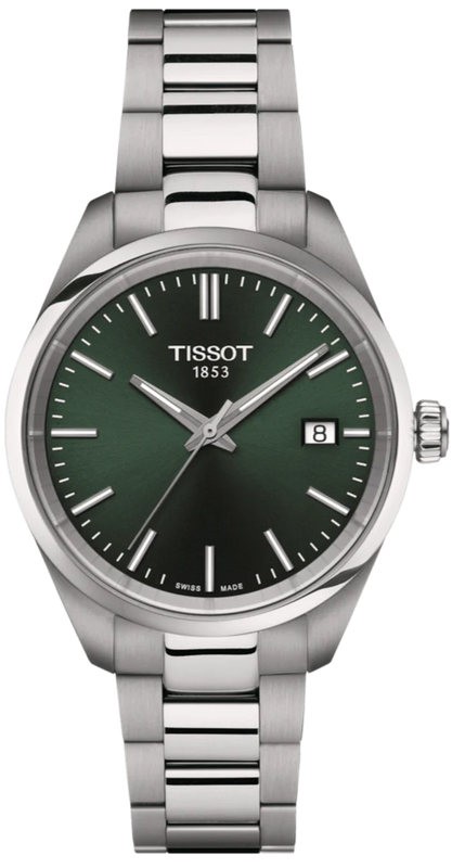 Tissot PR 100 Quartz Green Dial Silver Steel Strap Watch for Women - T150.210.11.091.00 Authentic Buy Shop Now