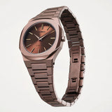 D1 Milano Ultra Thin Brown Dial Brown Steel Strap Watch for Women - D1-UTBL38 Authentic Buy Shop Now