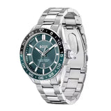 Hugo Boss Runner 3H Green Dial Silver Steel Strap Watch for Men - 1514208 Buy Now By Hugo Boss