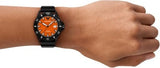 Emporio Armani World Explorer Orange Dial Black Silicone Strap Watch for Men - AR11684 Buy Now By Emporio Armani