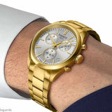 Tissot PR 100 Chronograph White Dial Gold Steel Strap Watch for Men - T150.417.33.031.00 Authentic Buy Shop Now