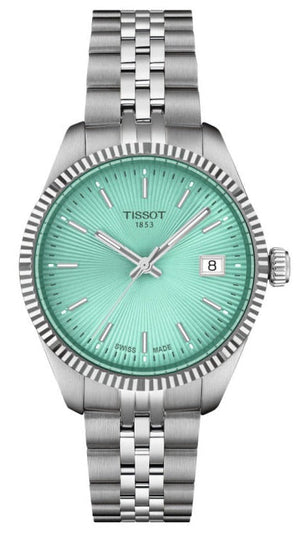Tissot Ballade Quartz Green Dial Silver Steel Strap Watch for Women - T156.210.11.091.00 Authentic Buy Shop Now