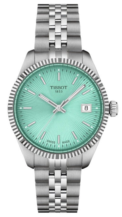Tissot Ballade Quartz Green Dial Silver Steel Strap Watch for Women - T156.210.11.091.00 Authentic Buy Shop Now