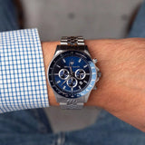 Maserati SFIDA Chronograph Blue Dial Silver Steel Strap Watch for Men - R8873640025 Authentic Buy Shop Now