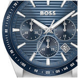 Hugo Boss Strike Chronograph Blue Dial Silver Steel Strap Watch for Men - 1514240 Buy Now By Hugo Boss