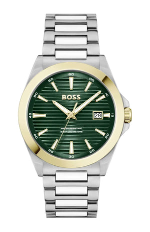 Hugo Boss Strike Green Dial Silver Steel Strap Watch for Men - 1514173 Buy Now By Hugo Boss