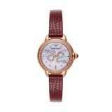 Emporio Armani Mia Mother of Pearl Dial Red Leather Strap Watch for Women - AR11646 Buy Now By Emporio Armani