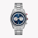 Emporio Armani Racer Chronograph Blue Dial Silver Steel Strap Watch for Men - AR11676 Buy Now By Emporio Armani