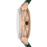 Emporio Armani Mia Meccanico Mother of Pearl Dial Green Leather Strap Watch for Women - AR60073 Buy Now By Emporio Armani