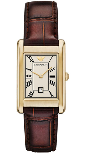 Emporio Armani Gino White Dial Brown Leather Strap Watch for Men - AR11665 Buy Now By Emporio Armani