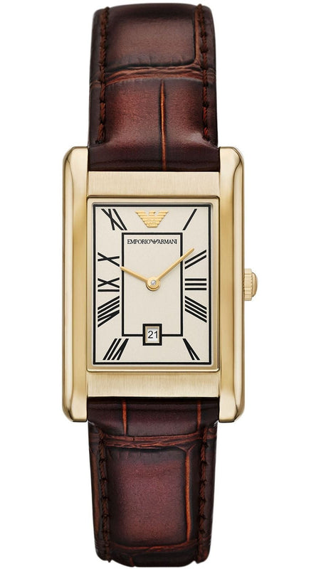 Emporio Armani Gino White Dial Brown Leather Strap Watch for Men - AR11665 Buy Now By Emporio Armani