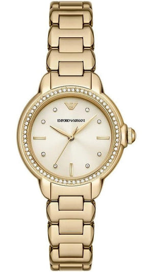 Emporio Armani Mia Crystals Gold Dial Gold Steel Strap Watch for Women - AR11609 Buy Now By Emporio Armani