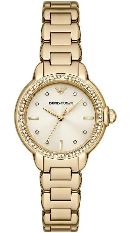 Emporio Armani Mia Crystals Gold Dial Gold Steel Strap Watch for Women - AR11609 Buy Now By Emporio Armani