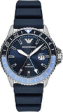 Emporio Armani World Explorer GMT Blue Dial Blue Rubber Strap Watch for Men - AR11592 Buy Now By Emporio Armani