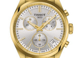 Tissot PR 100 Chronograph White Dial Gold Steel Strap Watch for Men - T150.417.33.031.00 Authentic Buy Shop Now