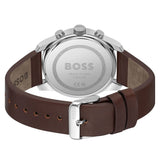 Hugo Boss Trace Chronograph Blue Dial Brown Leather Strap Watch for Men - 1514002 Authentic Buy Shop Now