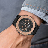 Hugo Boss Taper Chronograph Black Dial Black Leather Strap Watch for Men - 1514089 Authentic Buy Shop Now