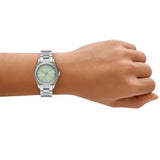 Emporio Armani Federica Mint Green Dial Silver Steel Strap Watch for Women - AR11656 Buy Now By Emporio Armani