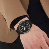 Hugo Boss Trace Chronograph Black Dial Black Leather Strap Watch for Men - 1514003 Authentic Buy Shop Now