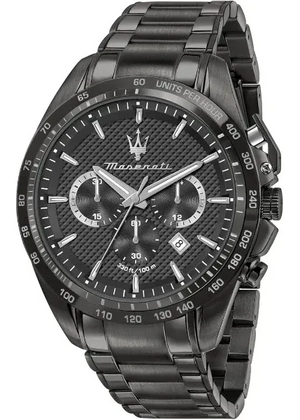 Maserati Traguardo Limited Edition Chronograph Black Dial Black Steel Strap Watch for Men - R8873612045 Authentic Buy Shop Now