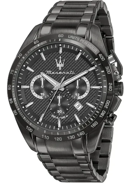Maserati Traguardo Limited Edition Chronograph Black Dial Black Steel Strap Watch for Men - R8873612045 Authentic Buy Shop Now