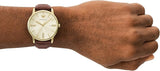 Emporio Armani Minimalist Quartz Gold Dial Brown Leather Strap Watch for Men - AR11610 Buy Now By Emporio Armani