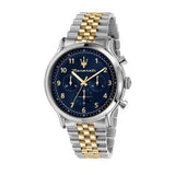 Maserati Epoca Chronograph Blue Dial Two Tone Steel Strap Watch for Men - R8873618030 Authentic Buy Shop Now