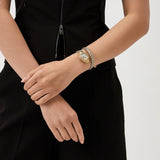 Just Cavalli Twined Mother of Pearl Dial Two Tone Steel Strap Watch for Women  - JC1L305M0055