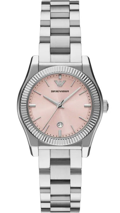 Emporio Armani Federica Pink Dial Silver Steel Strap Watch for Women - AR11658 Buy Now By Emporio Armani