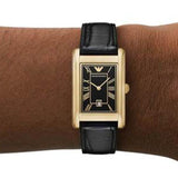 Emporio Armani Gino Black Dial Black Leather Strap Watch for Men - AR11666 Buy Now By Emporio Armani