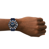 Emporio Armani World Explorer Chronograph Blue Dial Blue Silicone Strap Watch for Men - AR11696 Buy Now By Emporio Armani