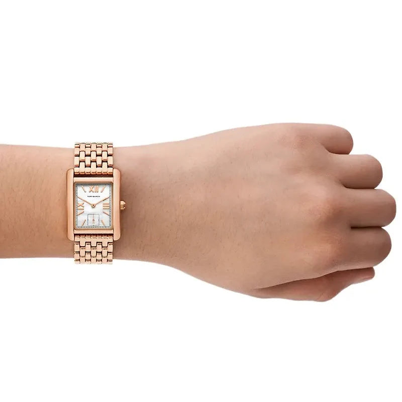 Tory Burch Eleanor Mother of Pearl White Dial Rose Gold Steel Strap Watch for Women - TBW1079 Buy Now By Tory Burch