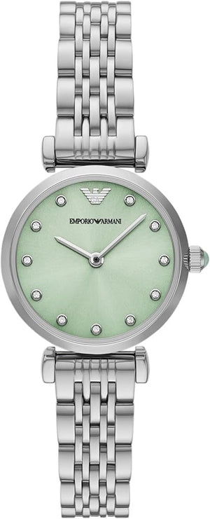Emporio Armani Gianni T Bar Green Dial Silver Steel Strap Watch for Women - AR11667 Buy Now By Emporio Armani