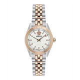 Versace V-Code Analog White Dial Two Tone Steel Strap Watch for Women - VE8I00624 Buy Now By Versace