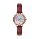Emporio Armani Mia Mother of Pearl Dial Red Leather Strap Watch for Women - AR11646 Buy Now By Emporio Armani