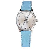 Gucci G Timeless Silver Dial Blue Leather Strap Watch for Women - YA1265039 Authentic Buy Shop Now