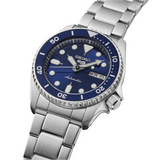 Seiko 5 Sports SKX Street Denim Blue Dial Silver Steel Strap Watch for Men - SRPL77K1 Authentic Buy Shop Now