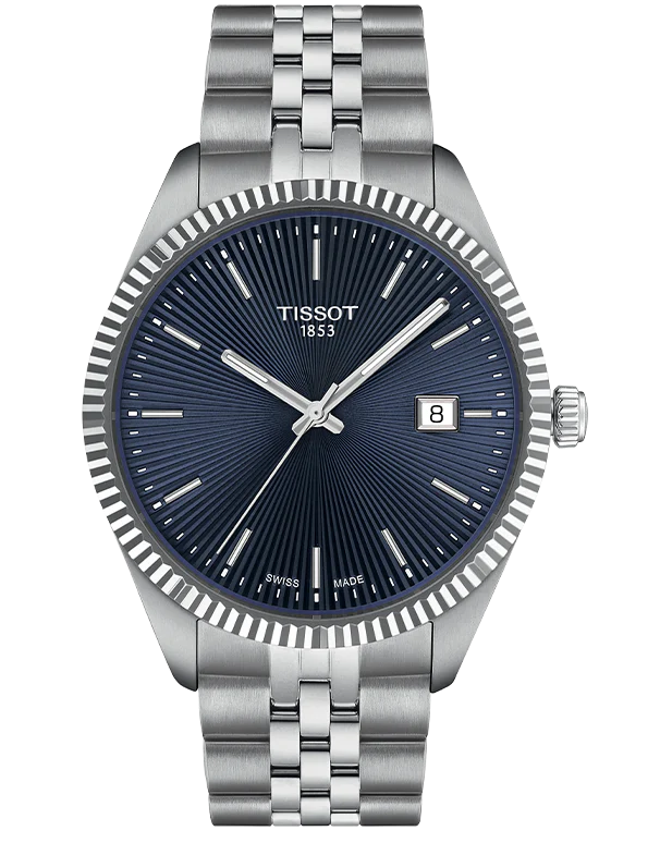 Tissot Ballade Quartz Blue Dial Silver Steel Strap Watch for Men - T156.410.11.041.00 Authentic Buy Shop Now