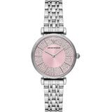 Emporio Armani Gianni T-Bar Pink Dial Silver Steel Strap Watch for Women - AR11686 Buy Now By Emporio Armani