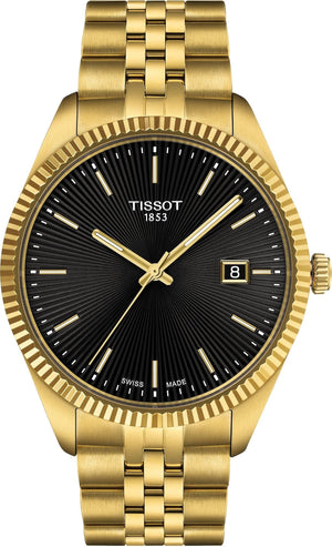 Tissot Ballade Quartz Black Dial Gold Steel Strap Watch for Men - T156.410.33.051.00 Authentic Buy Shop Now