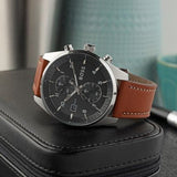 Hugo Boss Skytraveller Chronograph Black Dial Blue Leather Strap Watch for Men - 1514161 Buy Now By Hugo Boss