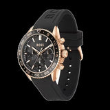 Hugo Boss Runner Chronograph Black Dial Black Silicone Strap Watch for Men - 1514168 Buy Now By Hugo Boss