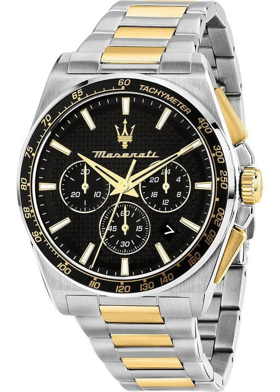 Maserati Velocità Chronograph Black Dial Two Tone Steel Strap Watch for Men - R8873652003 Authentic Buy Shop Now