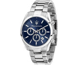 Maserati Attrazione Chronograph Blue Dial Silver Steel Strap Watch for Men - R8853151005 Authentic Buy Shop Now