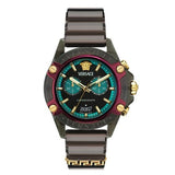 Versace Icon Active Chronograph Black Dial Black Rubber Strap Unisex Watch - VE8P00224 Buy Now By Versace