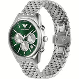 Emporio Armani Antonio Chronograph Green Dial Silver Steel Strap Watch for Men - AR11581 Buy Now By Emporio Armani