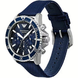 Emporio Armani World Explorer Chronograph Blue Dial Blue Nylon Strap Watch for Men - AR11588 Buy Now By Emporio Armani